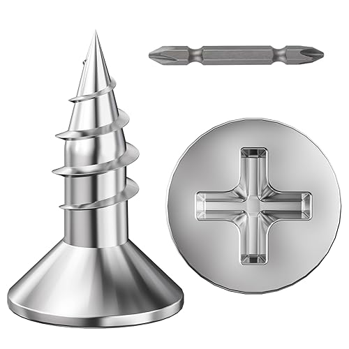 Miniatura 1 de (800 piezas) #6x12 Tornillo de madera rápido de metal autorroscante cabeza plana 304 acero inoxidable