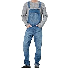 Mens Denim Bib Overall Jean Romper Trousers Adjustable Strap Workwear Slim Fit Jumpsuit