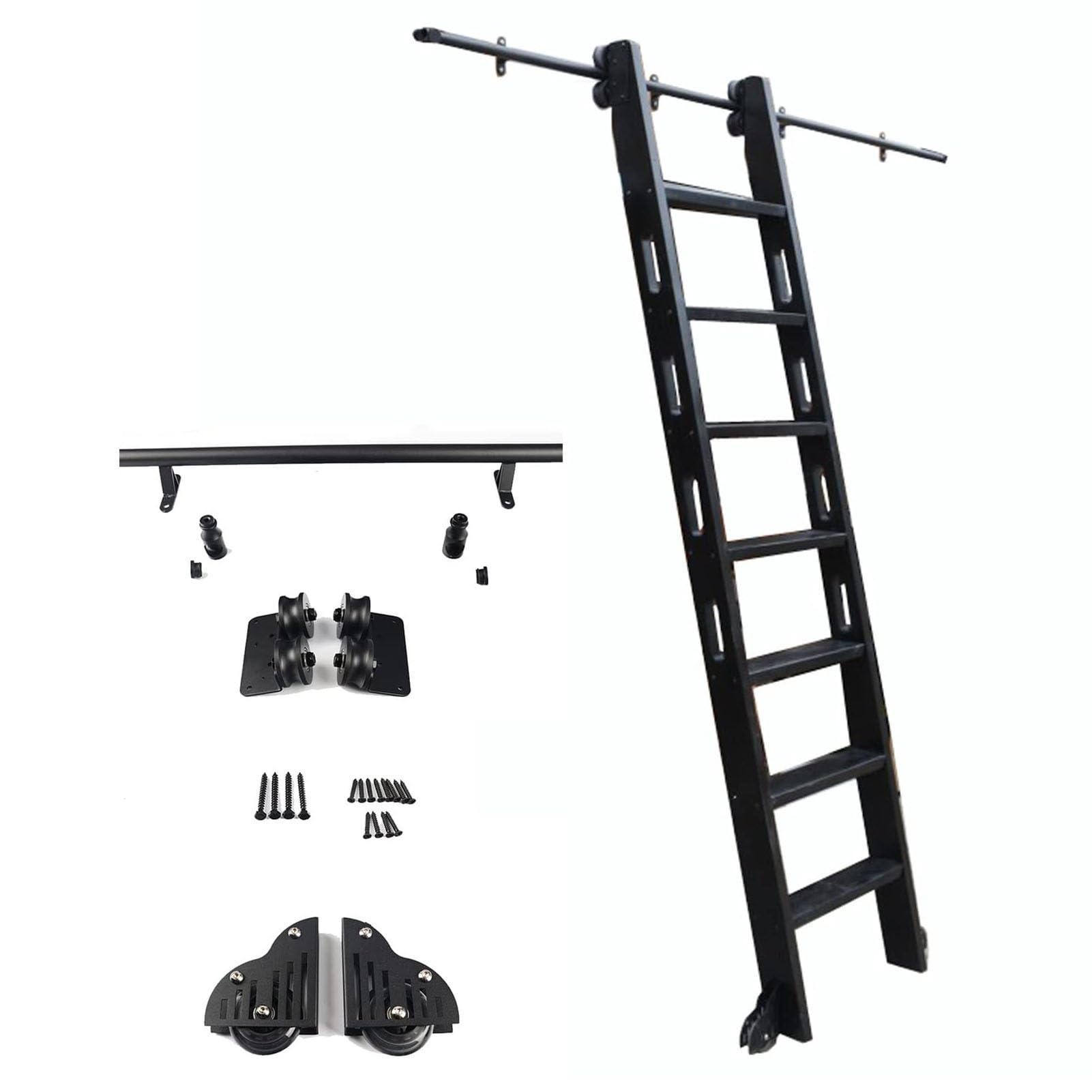 Kit de escalera rodante para biblioteca y juego de herrajes para escalera deslizante