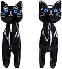 Black Cat Shaped Beach Towel Latch, Plastic, Strong Grip, Set of 2
