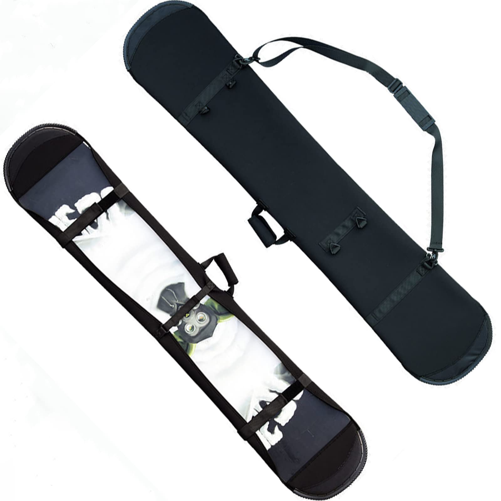 WEALTHY73 Portable All-Round Veneer Protection Bag SBR Elastic Fabric Anti-Scratch Waterproof Ski Bag Veneer Storage Sleeve Shoulder Rubber Wear-Resistant,Black,145CM