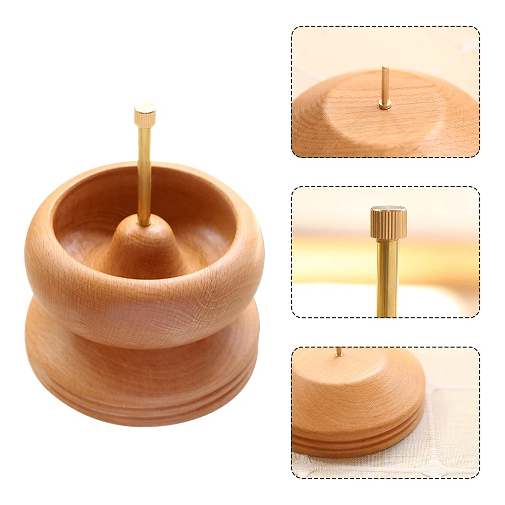 Bol Spinner à Perles En Bois - Double Bol Pour Enfilage Rapide - Avec 2 Aiguilles Longues - Loisirs Créatifs