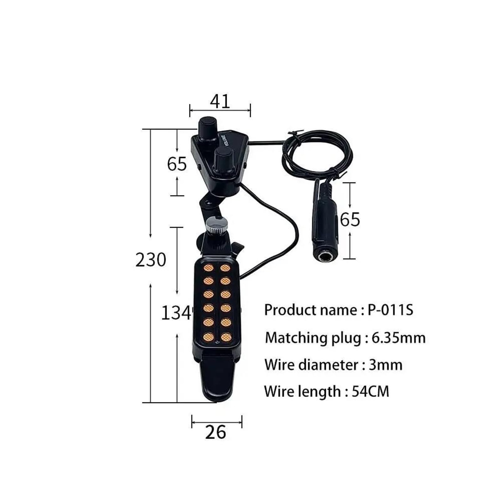 Pickup per chitarra acustica con volume regolabile a 12 fori con trasduttore di tono Pickup Chitarra Acustica(Plug Type)