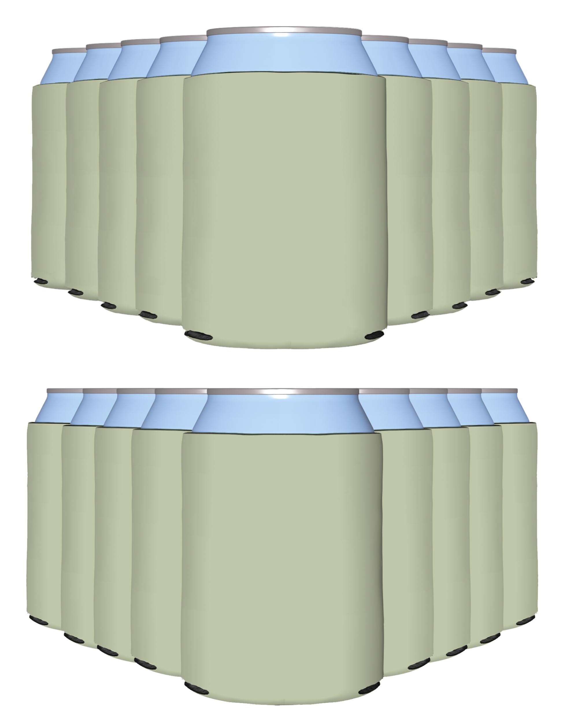 PartyPrints 25 Pack Camel Blank Can Cooler Sleeves, Customizable Bulk Insulated Foam for Beer, Collapsible Plain Drink Holder, Cold Soda Insulator,