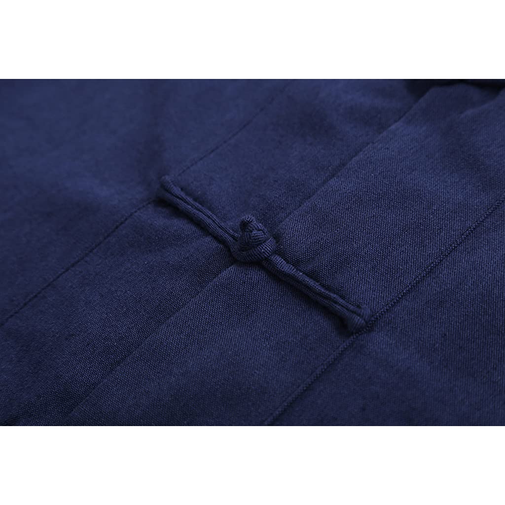 Pure Cotton Tang Anzug bequemer Kampfkunstanzug Männer Chinesische traditionelle Kleidung, atmungsaktive Baumwollwäsche Kung Fu Uniformen Tai Chi Kleidung Langarm He