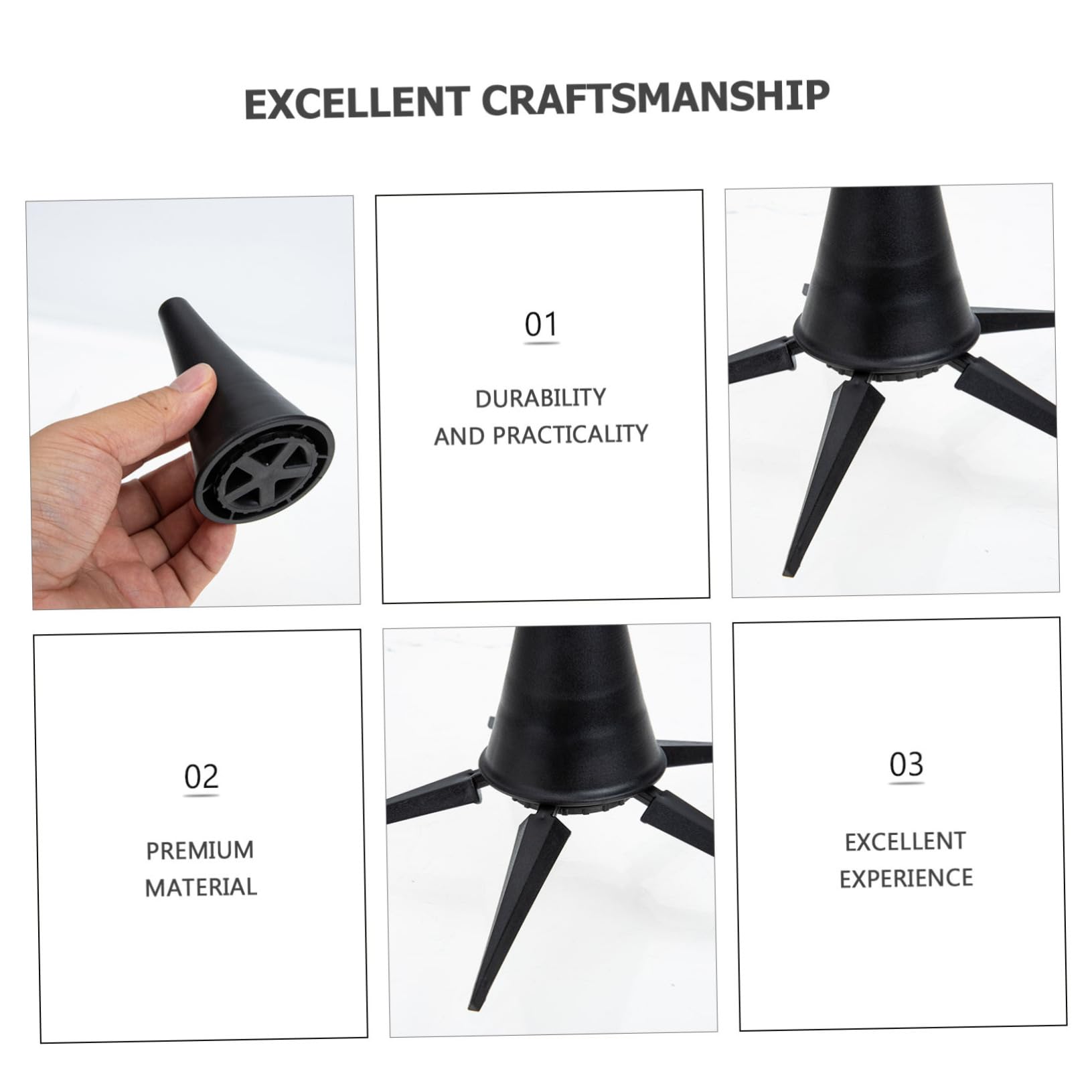 Hemoton Portable Clarinet Stand 5-leg Design Foldable Music Stand for Clarinet Oboe Holder Black Convenient Storage