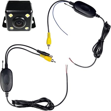 Amazon Ledライト付 Ccd高画質 防水バックカメラ ワイヤレストランスミッター セット バックカメラ本体 車 バイク