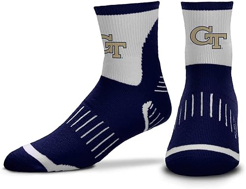 For Bare Feet Adult NCAA Surge Quarter Length Crew Socks - All Weather Performance - Men & Women - Enhance Your Team Footwear