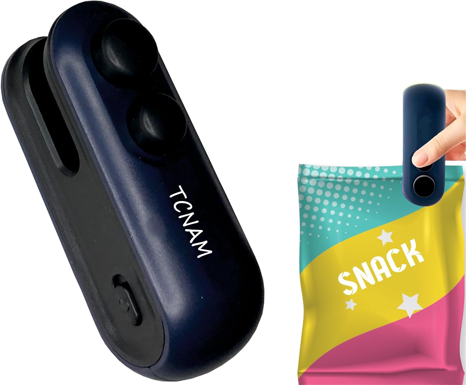 Portable Mini Sealing Machine For Plastic Bags_Essential Kitchen Gadget For Travelling Food Packet, Chips, Snacks_2 in 1 Sealer With Cutter And Magnet_Type-C Rechargable Unique Gadget_Blue