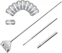 Kirecoo Raspador de algas para aquários de vidro, limpador de aquário de 65 cm, raspador de algas de aço inoxidável para aquário com 10 lâminas, ferramentas de limpeza de vidro de aquário, acessórios