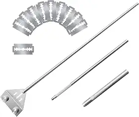 Kirecoo Raspador de algas para aquários de vidro, limpador de aquário de 65 cm, raspador de algas de aço inoxidável para aquário com 10 lâminas, ferramentas de limpeza de vidro de aquário, acessórios