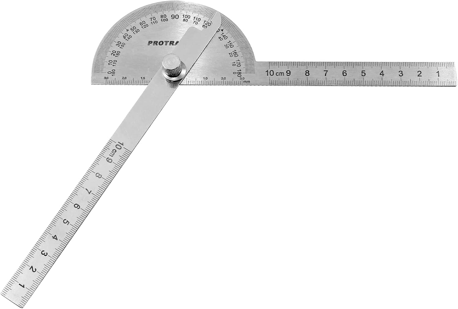 Suiwotin Angle Protractor 0180 Degrees, Stainless Steel Angle Finder