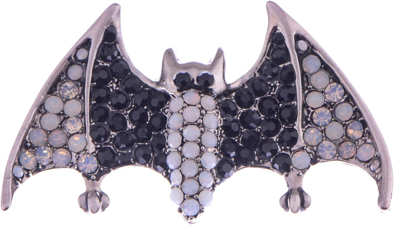 Alilang Silver Tone Halloween Ombre Vampire Bat Wing Crystal Rhinestone Animal Brooch Pin
