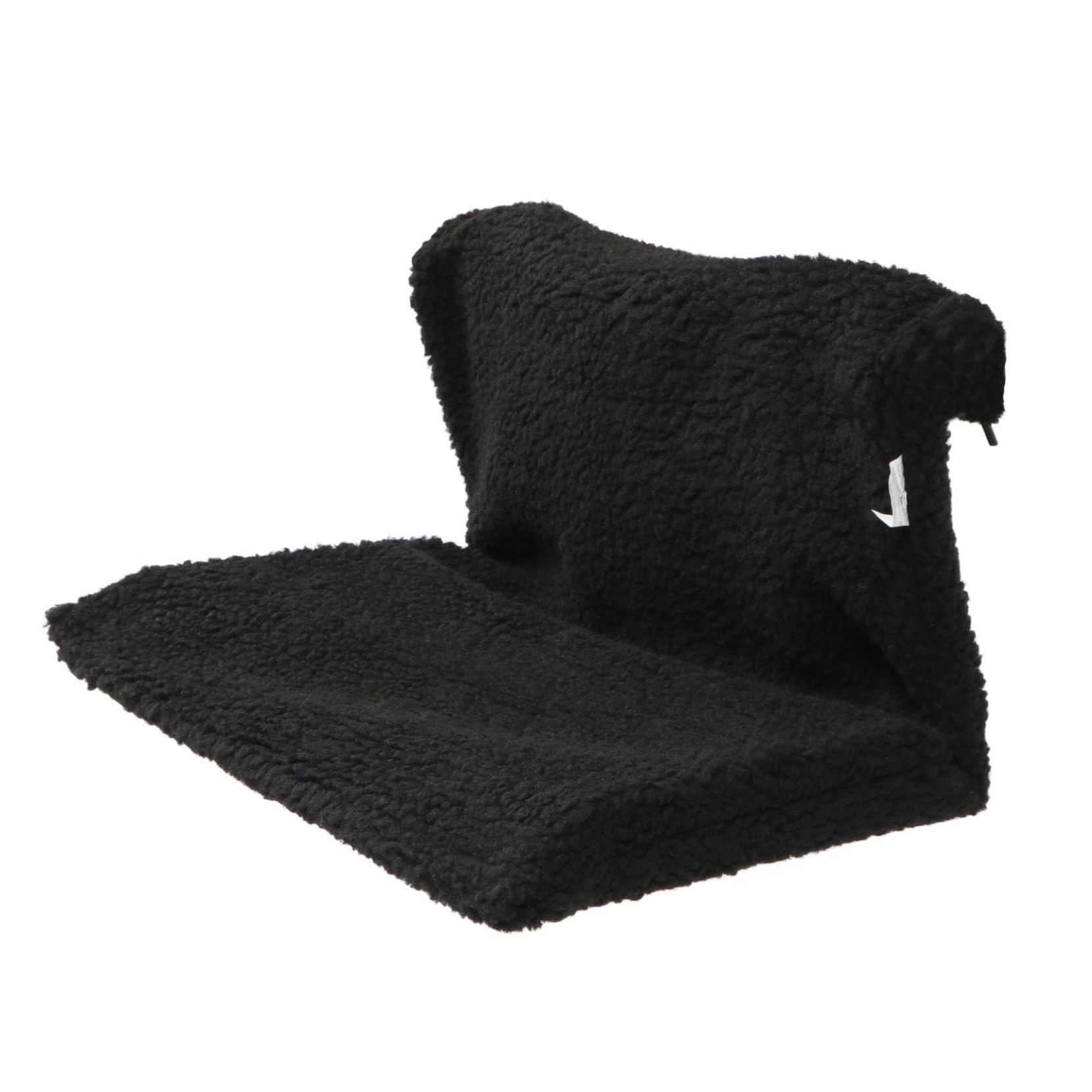 Hamac radiateur pour chat en polaire noire et cadre en fer amovible