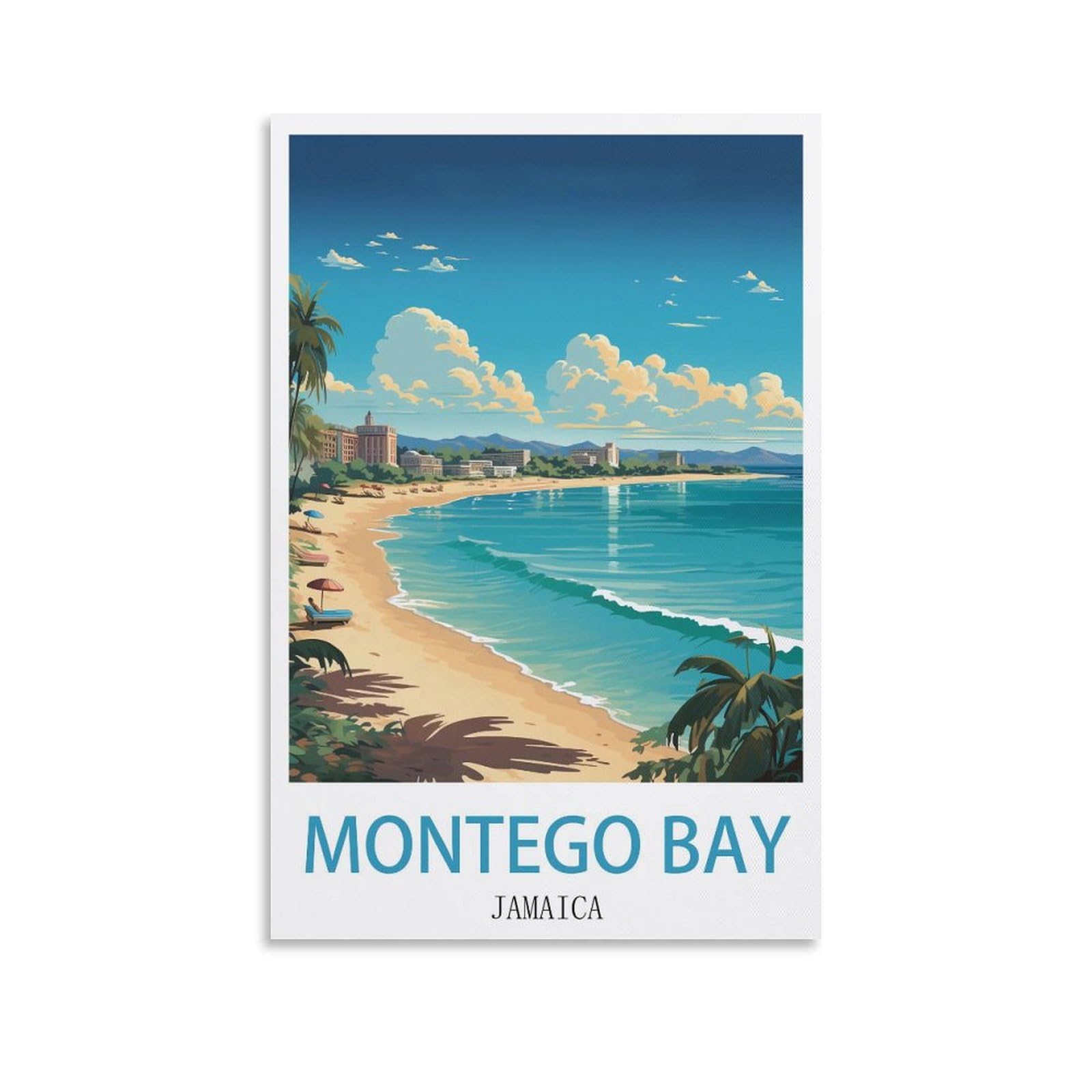 EZMLFA 5D Diamond Art Kits for Beginner,Montego Bay Jamaica,Diamond Art House DIY Diamond Art Kits for Home Wall Decor 30x40cm