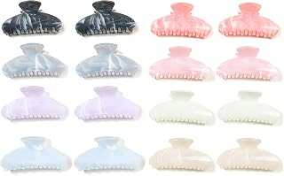 16 Pcs Large Acrylic Hair Claw Clips for Women Cute Hair Clips for Women Non-slip Strong Hold Hair Jaw Clamps for Thick Thin Hair Cute Stylish French Hair Accessories