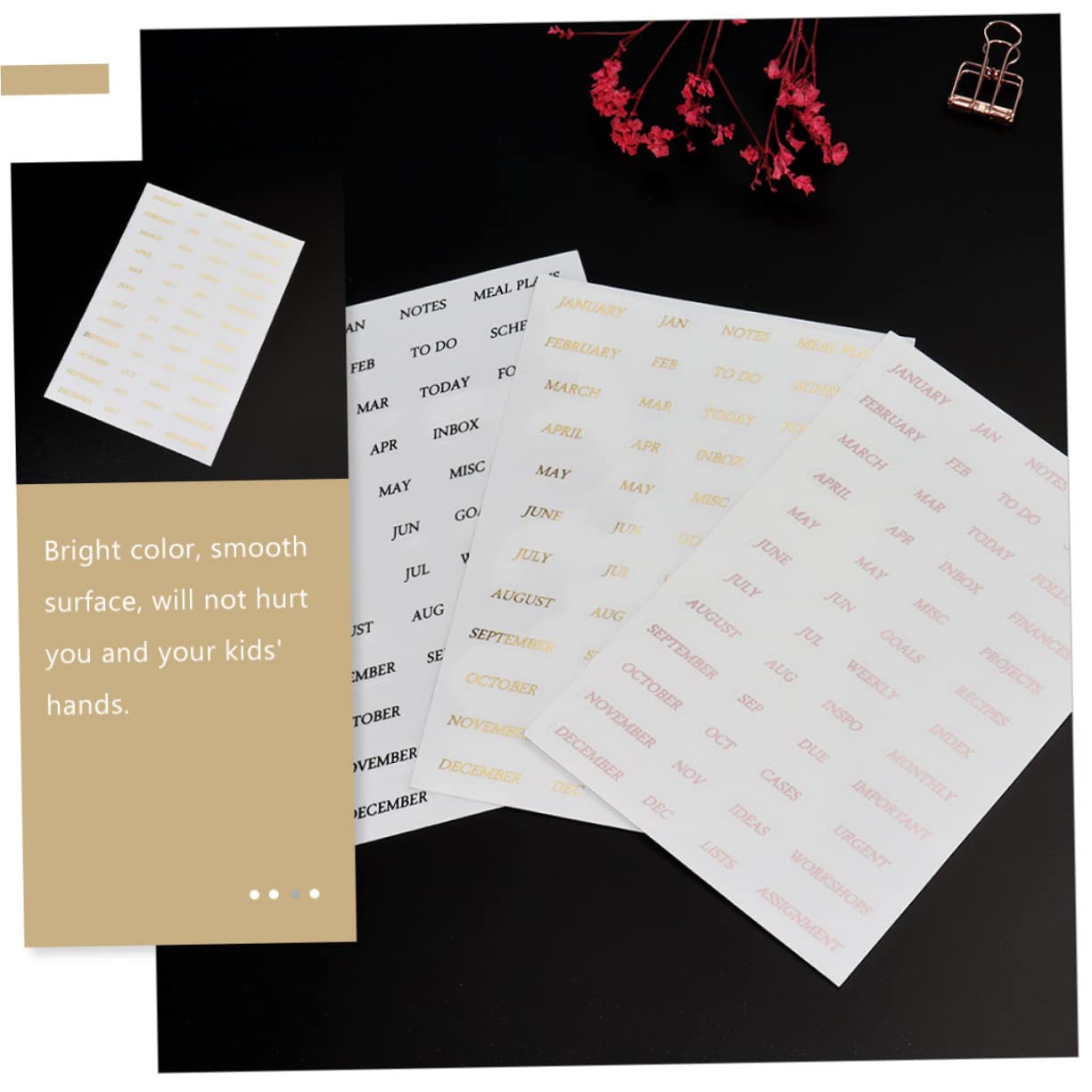 40fogli Adesivi Per Scrapbook Adesivi Decorativi Autoadesivi Per Pianificazione e Album Fotografici