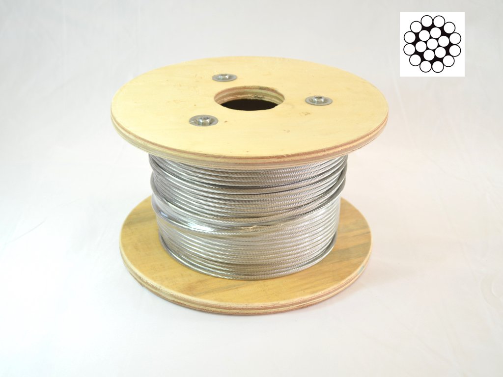 1/8 Cable Railing 1 * 19 Stainless Steel 316 L Polished, 500 Ft, Marine Grade