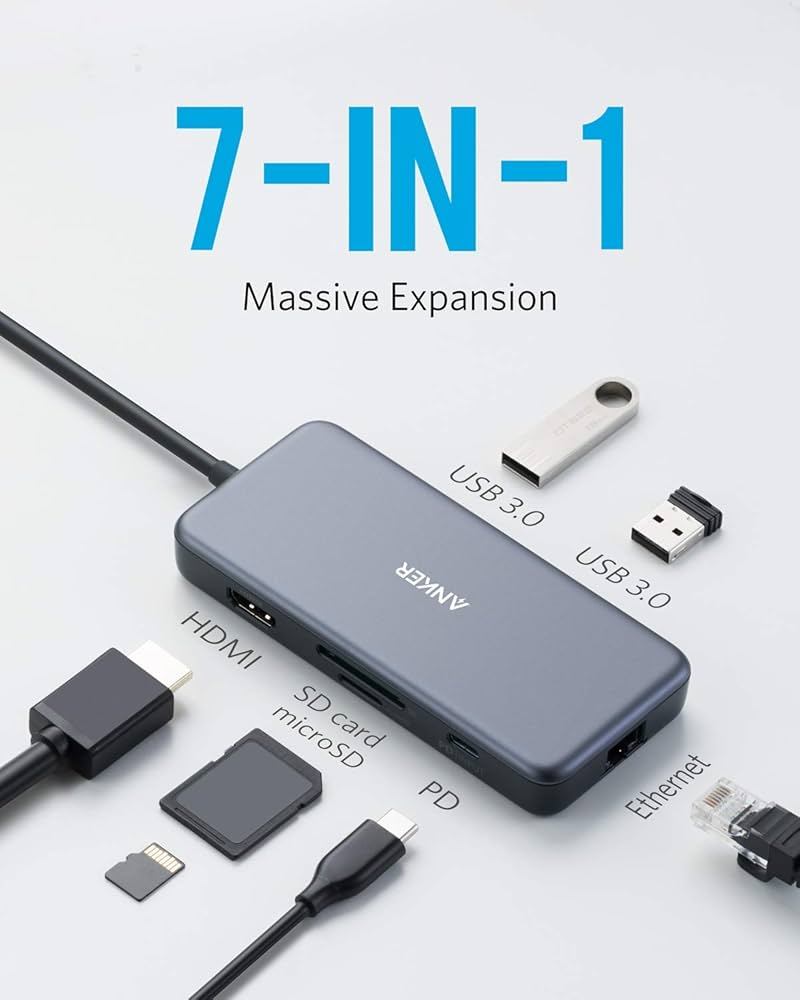Amazon.com: Anker USB C Hub, 7-in-1 USB C Adapter, with 4K