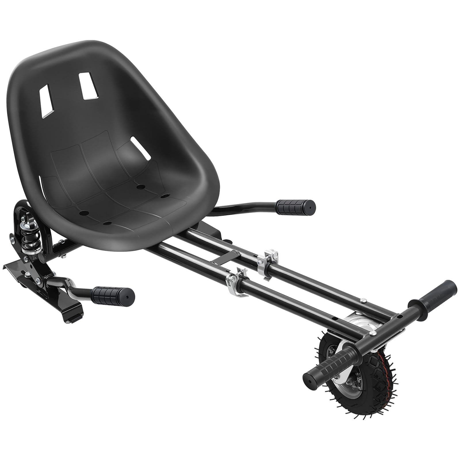 Siège d'hoverkart universel de 6,5 à 10" avec suspension innovante, amortisseurs de chocs, pneus avant remplis d'air (roues rouges à pneus)