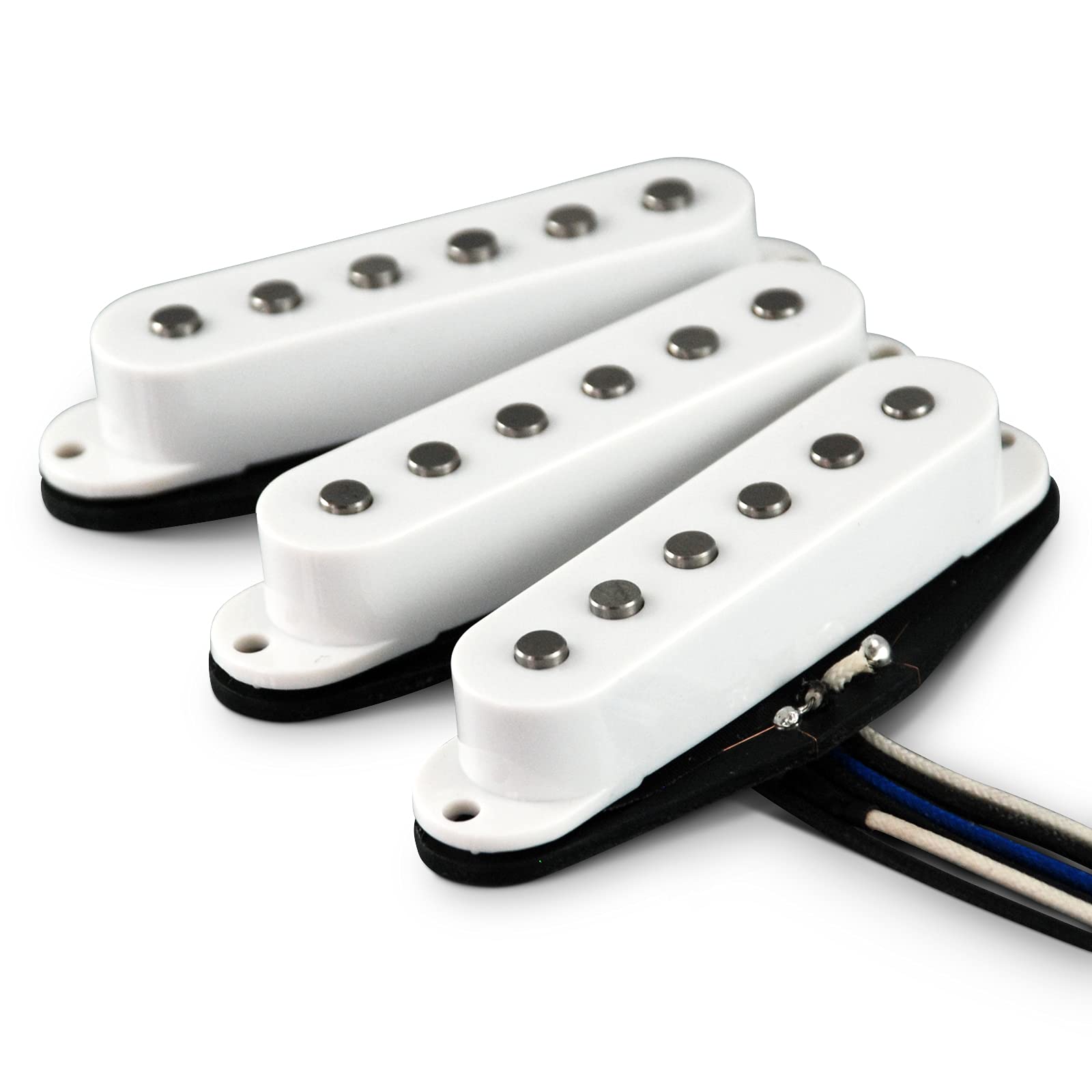 VANSON 'Classic Pro' Alnico V White Single Coil Pickups SET (Bridge, Middle, Neck) for Strat Guitars (White)