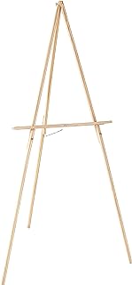KINGART 65" High Wooden A-Frame Tripod Artist Floor Easel - Adjustable Tray Height, Holds 40" Canvas - Wood Display Holder Stand for Paintings, Drawings, Framed Photos, Signs