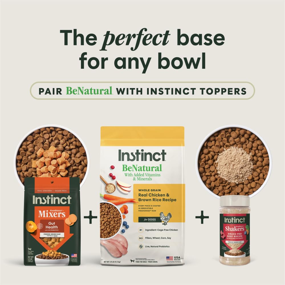 Instinct Be Natural - Alimento seco para perros con pollo y arroz integral, bolsa de 25 libras