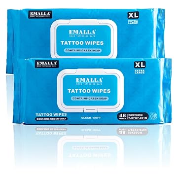 Yuelong Green Soap Tattoo Wipes 96Count XL Cleaning Supply TattooCare Wipe
