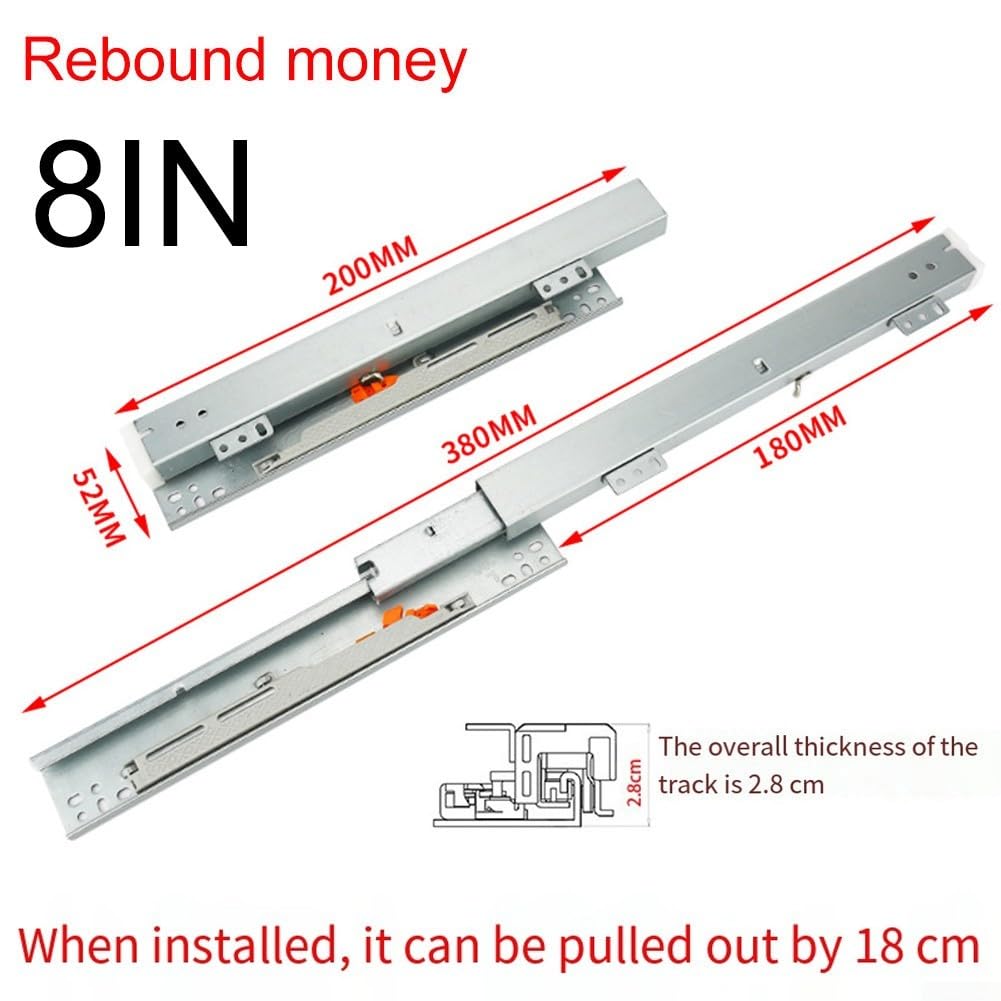 Heavy Duty Soft-Close Drawer Runners 400mm Full Ball Bearing Slides Smooth Operation, 40kg Load Capacity(450mm)