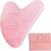 Gua Sha, Guasha Tool Face for Jawline Sculpting and Puffiness Reducing, Gua Sha Tool for Face, Eyes, Neck and Body, Skin Care Gift (Pink)