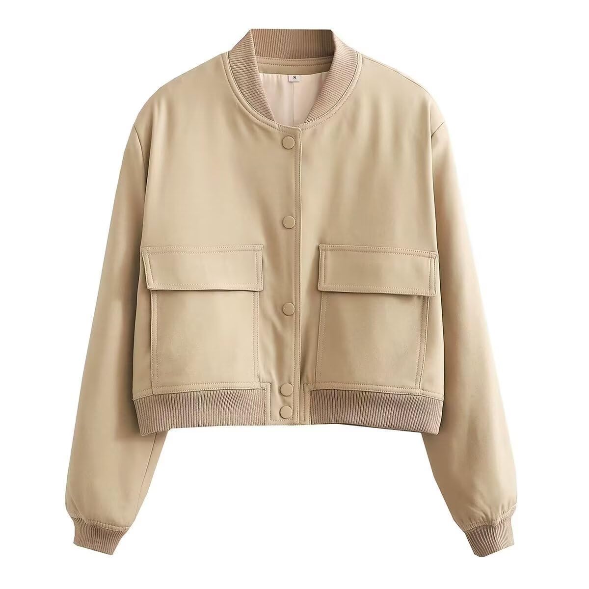 Giacca Corta da Donna College Felpa Baseball in Stile Retrò Classics Autunno-Inverno Casual Moda Unique Giacca a Vento Leggera Giubbotto Bomber da Donna con Polsini a Coste
