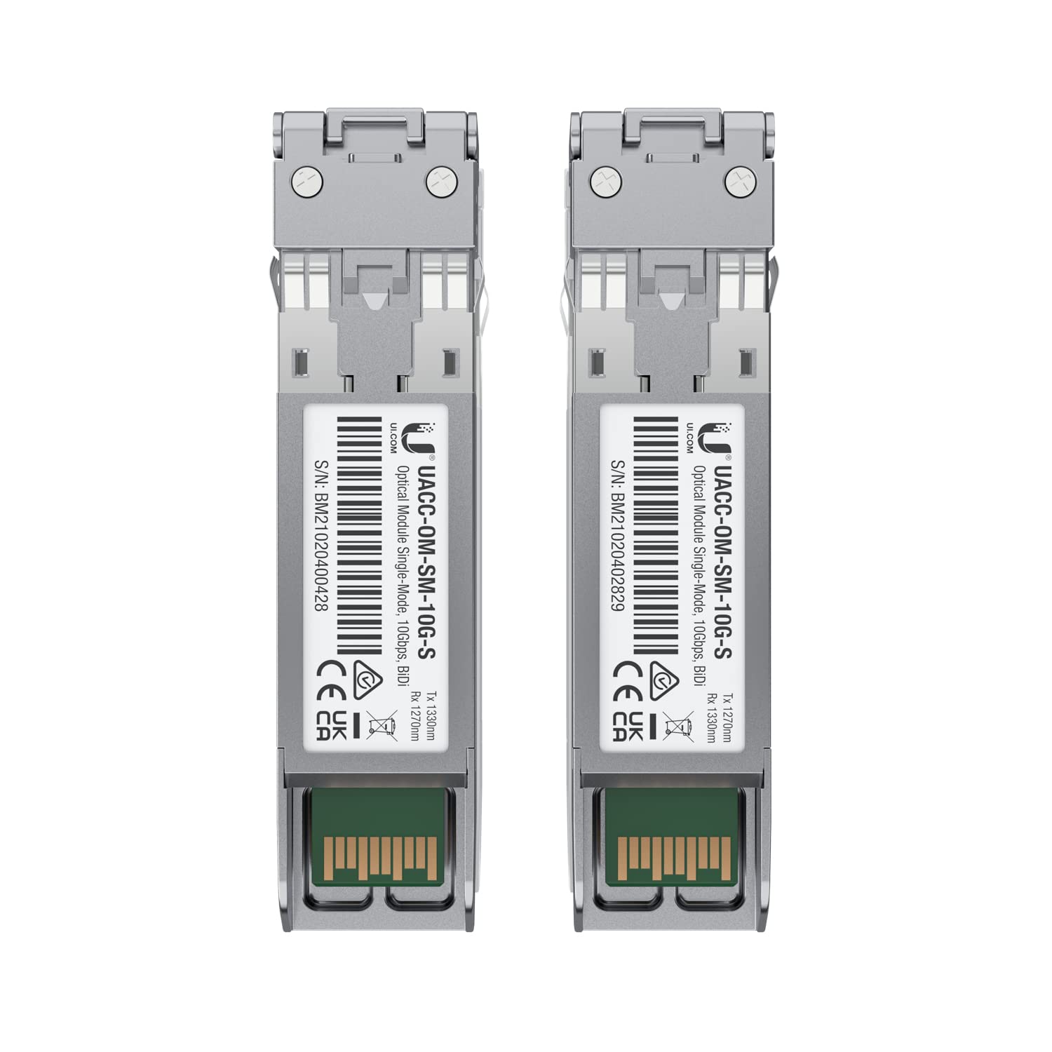 Modulo Ricetrasmettitore Ubiquiti Sfp (minI-Gbic) - 10gbe - 10gbasE-Bidi - Modalit? Singola Lc - Fino A 10 Km - 1270 Nm / 1330 Nm (confezione Da 2)