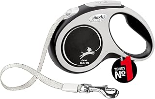 flexi® Comfort S Gurt 5 m schwarz, Roll-Leine für Hunde bis 15 kg