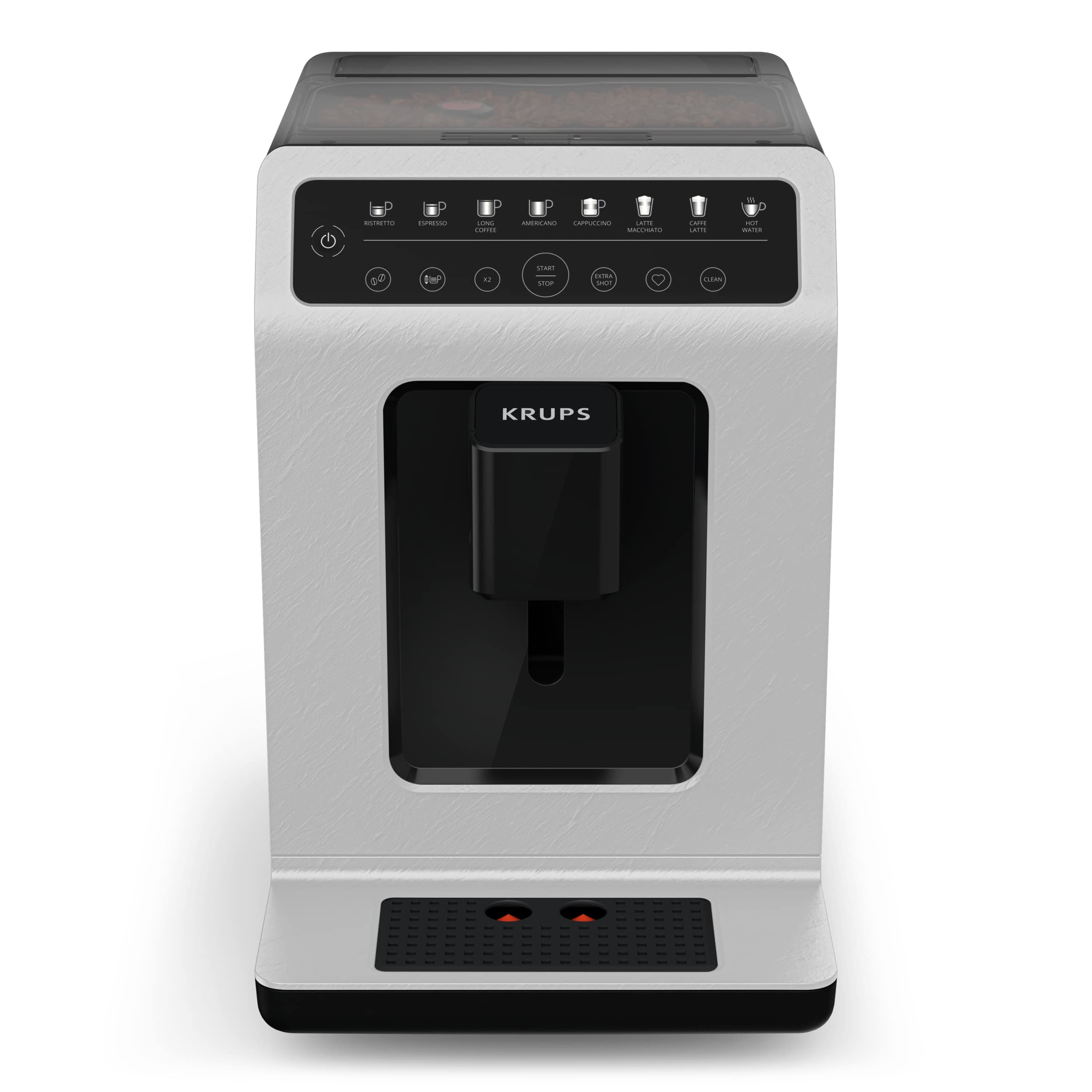 Krups EA897A Evidence ECO design automatyczny ekspres do kawy, cappuccino One-Touch, ekologiczny, sterowanie dotykowe, możliwość personalizacji, zestaw do zaparzania z metalu