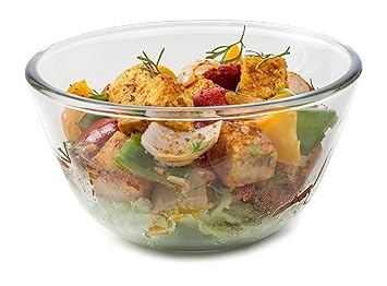 RAGYULA Borosilicate Glass Mixing Bowl and Serving Bowl | Micro Wave Oven Safe (1000ml | Set of 1 Piece | Transparent Clear)