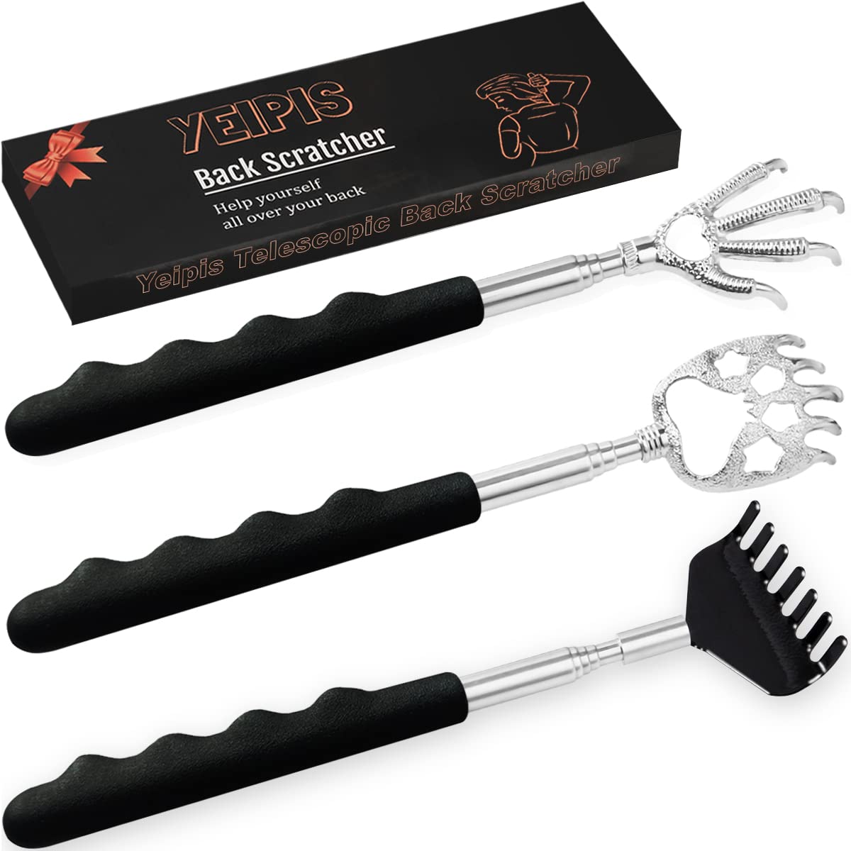 3 Pack Back Scratcher Metal Telescoping Set