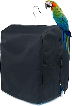 QBLEEV Bird Parrot Cage Cover Shade, Blackout Birdcage Covers, Windproof Light-Proof Sleep Reduces Distractions Night Accessories Cloth Without Cage-12.6x13x17.7in LxWxH