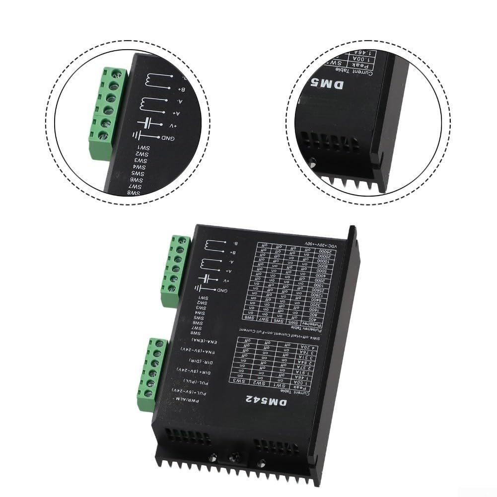 DM542 Pilote de moteur pas à pas, pour moteurs hybrides de 57 mm-86 mm, numérique pour contrôle DSP avec 128 micropas, courant max 4,2 A