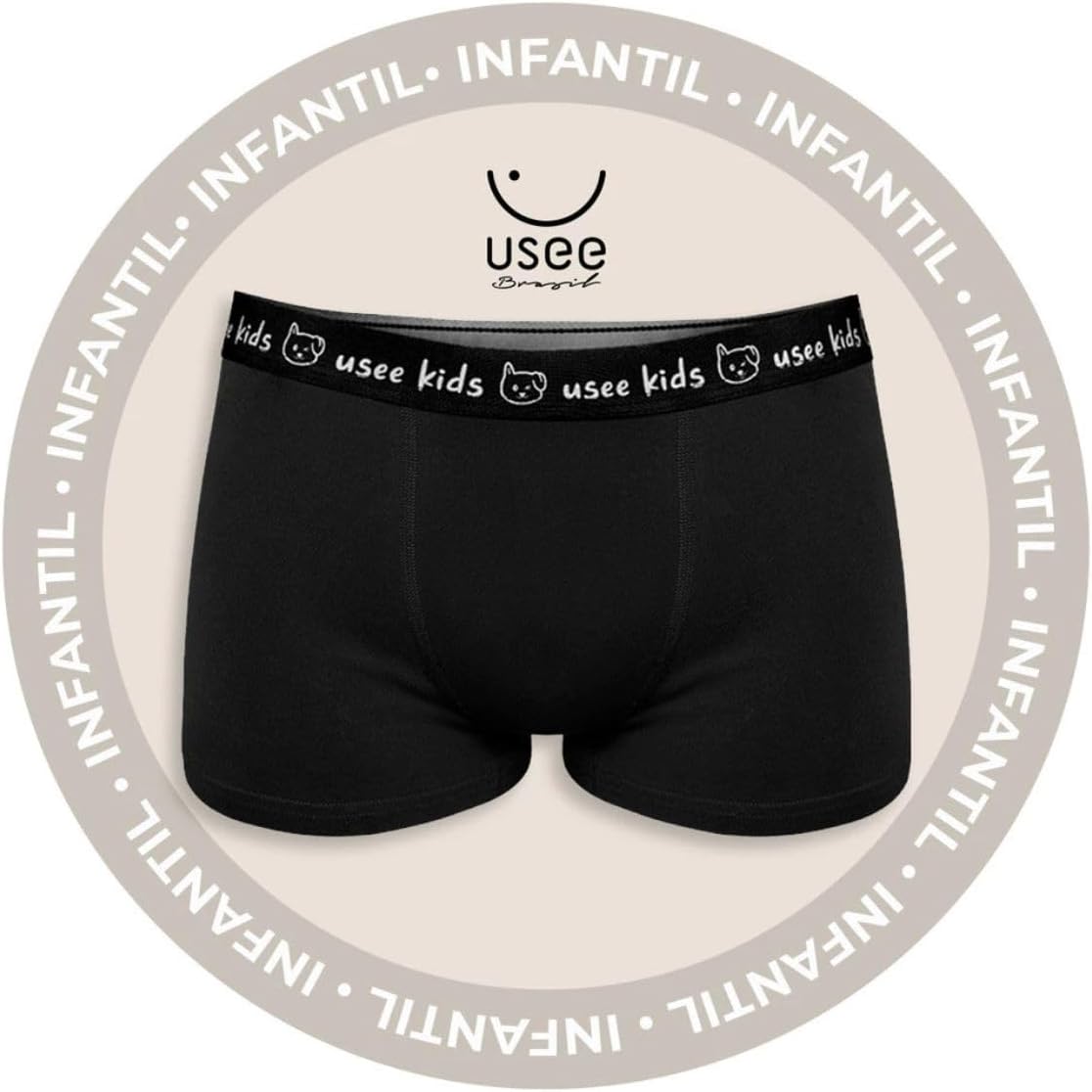 Kit 10 Cuecas Boxer Infantil Algodão Usee Brasil P