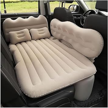 Car Inflatable Mattress for BERLINGO II Partner Tepee|Combi 5 plazas 2008-2018 Portable Flocking Air Mattress Camping Travel Mattress Auto Accessories,Beige