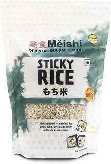 Meishi White Sticky Rice | 500g | Traditionally Grown | Gluten Free Short Grained Rice With a Thick Chewy Texture | Sushi ... Price In India