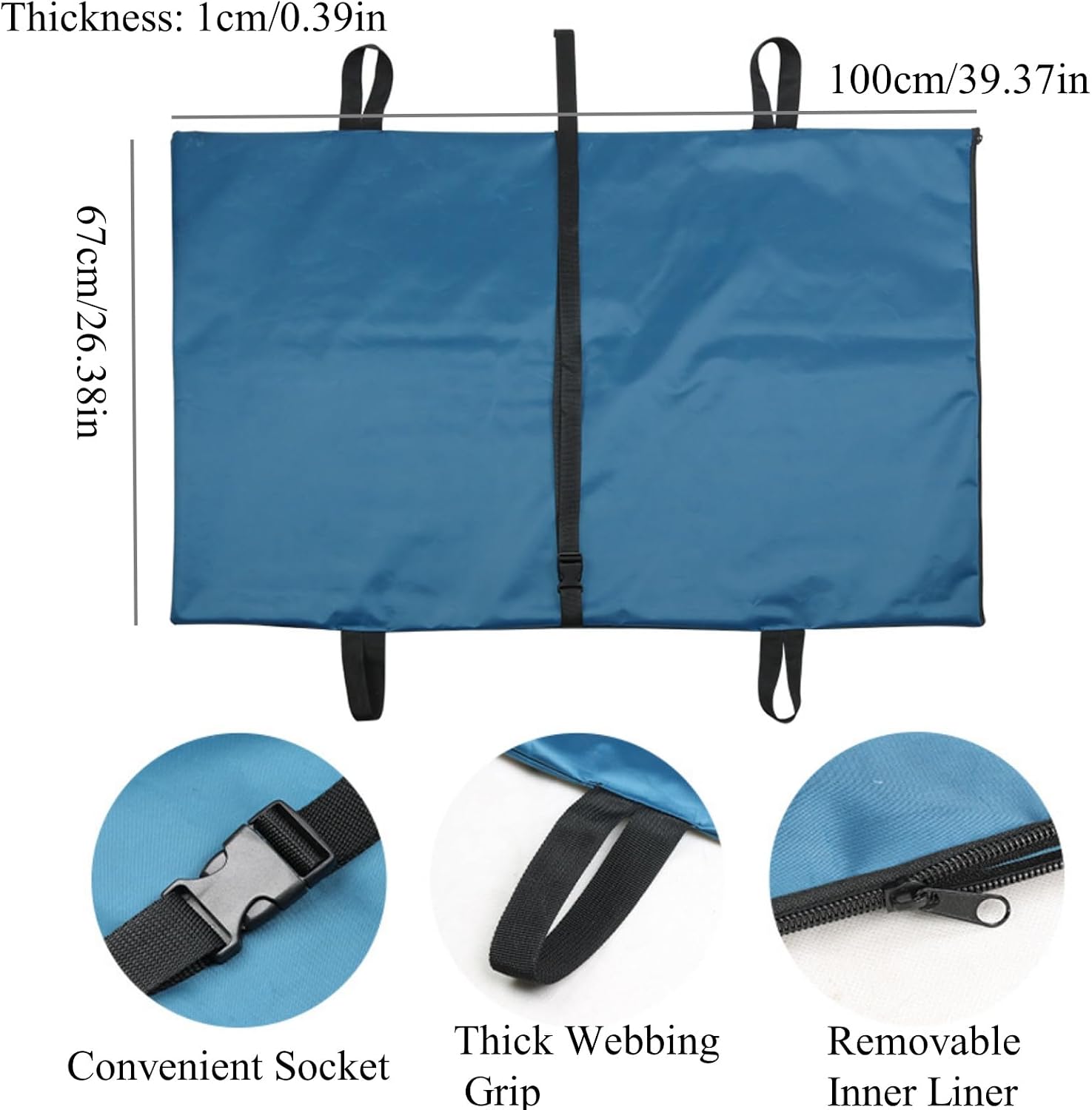 Dog Stretcher for Large Dogs, Foldable Large Dog Stretcher Portable Stretcher Thick Soft Pet Emergency Stretcher(39.37 * 26.38 inch,Holding up to 66 pounds)