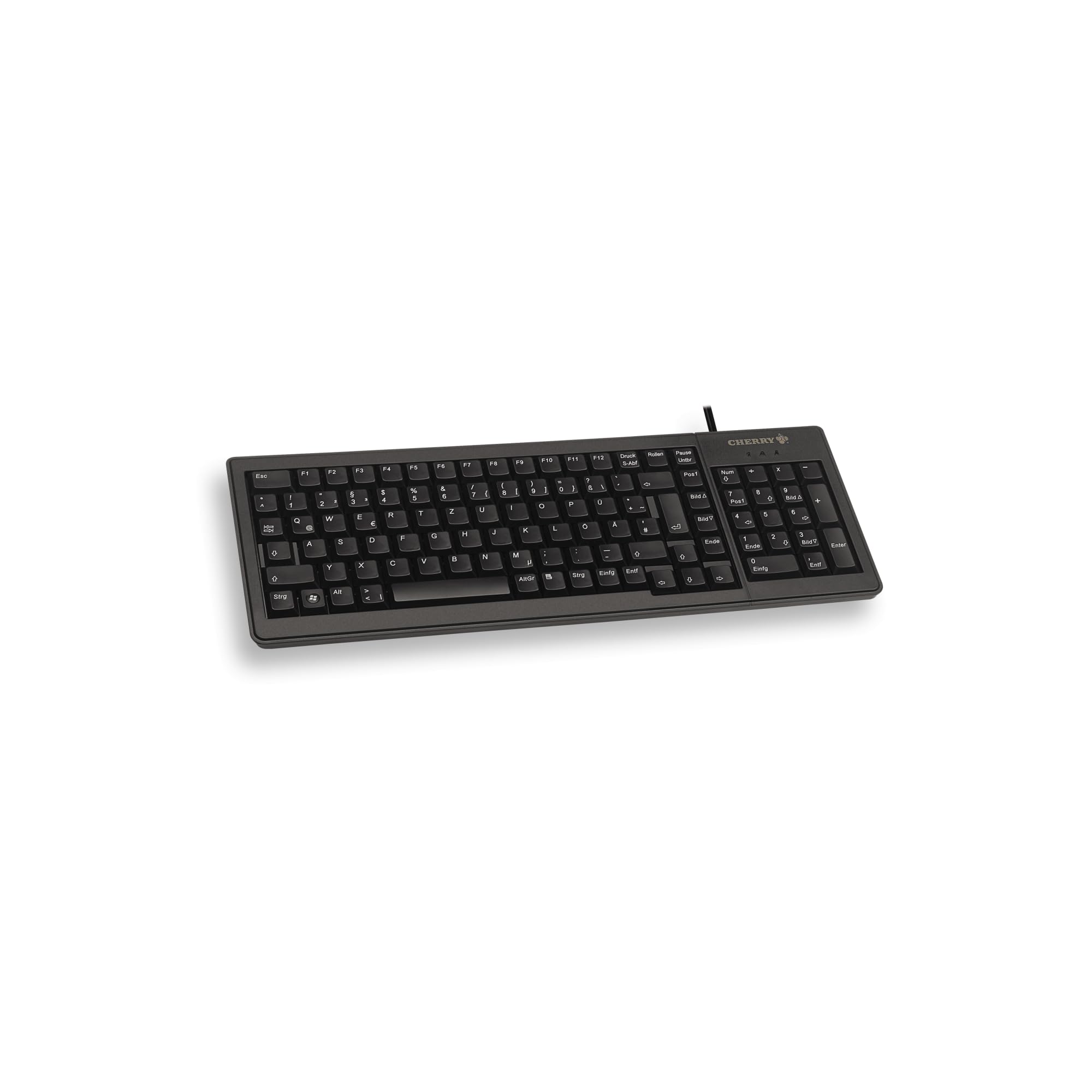 CHERRY G84-5200 XS, Tastiera Compatta con Tastierino Numerico, Layout EU (QWERTY), Con Cavo (Connessione USB-A), Interruttori Meccanici ML, Nero