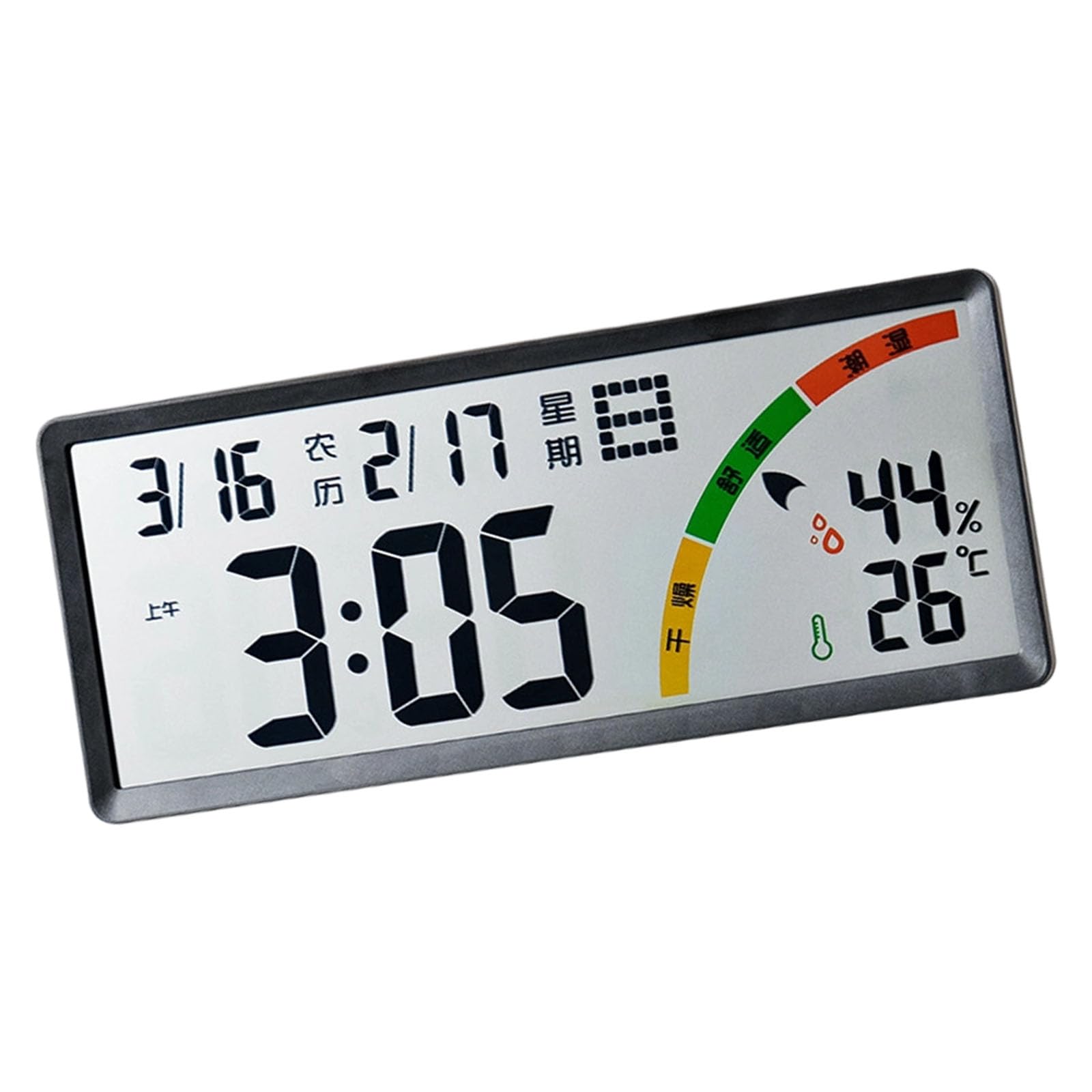 Buxuaaaa Digital Wall Clock Battery Operated Desk Clock with Temperature,Humidities Date Large Display Digital Calendar Clocks Large Wall Battery Operated
