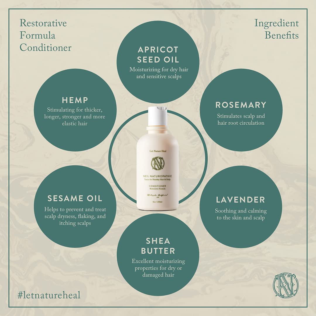 Neil Naturopathic Restorative Formula Conditioner - Bundle of 2 | Plant-Based Formula
