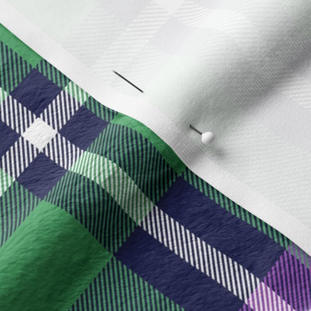 Spoonflower Fabric - Tartan Green Purple Plaid Scottish Block Colour Vibrant Printed on Minky Fabric by The Yard - Sewing Baby Blankets Quilt Backing Plush