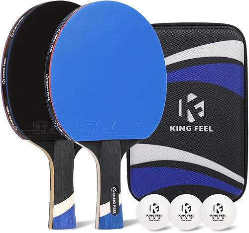 Miniatura 7 de Raquetas profesionales de ping pong, ligeras raquetas de tenis de mesa de fibra de carbono con hoja de 7 capas, esponja premium de 0.08 pulgadas,