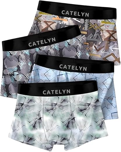 CATELYN Ultra-Soft Breathable Stretch Trunks Men’s Premium Boxer Briefs Printed Innerwear for Daily Comfort Men Sweatproof...