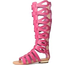 Minishion Womens Gladiator Sandals Flat Knee High Summer Dress Boots with Zip TM001