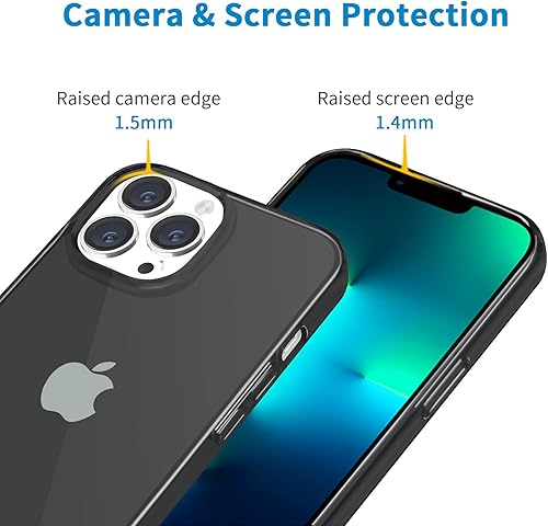 Miniatura 4 de JJGoo Funda transparente compatible con iPhone 13 Pro, transparente, suave, a prueba de golpes, delgada, delgada, antigolpes, color negro